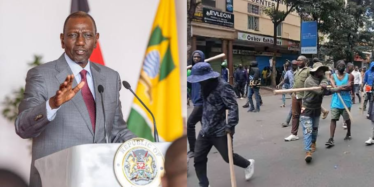 Ruto Pressed To Sack Govt Officials Sponsoring Goons Collage Of President William Ruto And Suspected Hired Goons In Nairobi Cbd Photo/Pcs/Ntv
