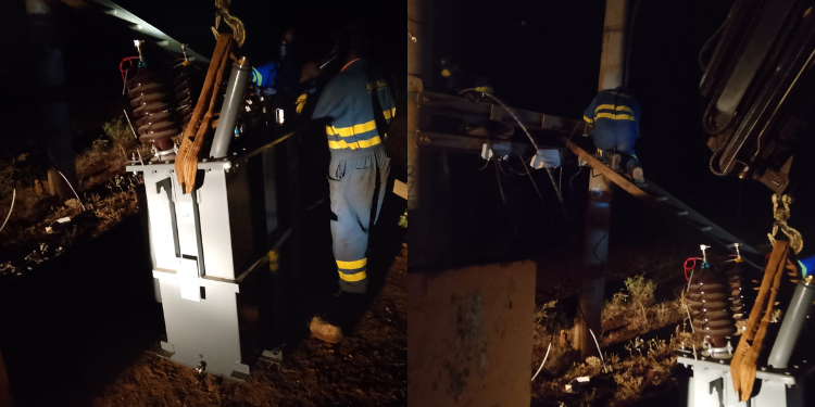 Kplc Sneaks In New Transformer At Night After Outcry Over Removal Following By-Election Kenya Power Embu County Technical Team Installing Transformers At Night On July 9, 2026 Photo/Kplc