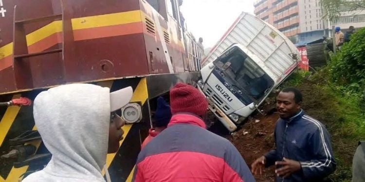 Three Escape Death As Train Slams Into A Lorry Carrying Bread At Limuru Railway Crossing Three People Have Narrowly Escaped Death After A Train Engine Collided With A Lorry Transporting Bread At The Limuru Railway Crossing On July 6.