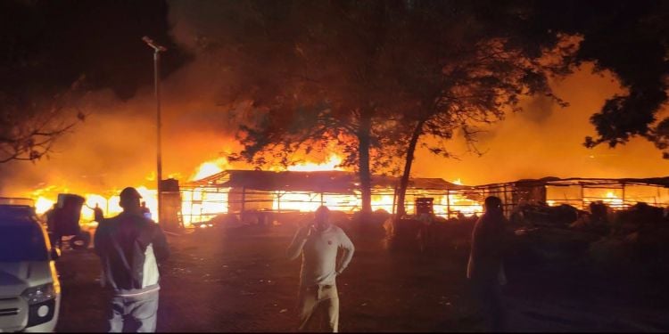 A Massive Fire Has Broken Out At Machakos Market, Rapidly Spreading Through Sections Of The Busy Trading Center And Destroying Businesses.