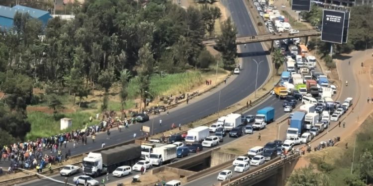 Heavy Traffic Jam On Thika Road After Crash Travelers On Thika Road Are Facing Significant Delays Early Wednesday Morning, July 15, Following A Traffic Accident At Kahawa Wendani.