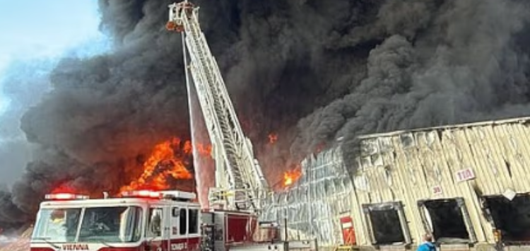 Massive Warehouse Fire Rekindles in West Virginia, Sending Thick Black Smoke Across Parkersburg