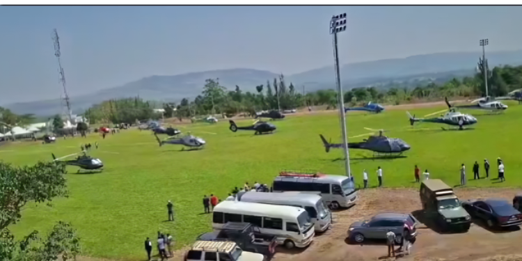 Vehicles And Helicopters Are Seen At Intonna Heritage Farm In Kilgoris, Narok County, As Guests Arrive For Charlene Ruto’s Koito Ceremony.