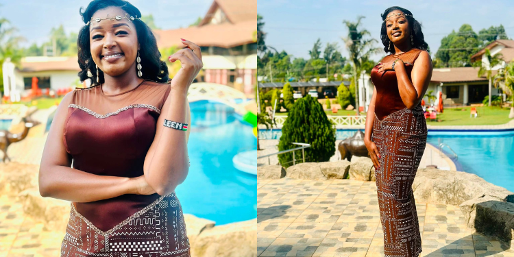 Sharlene Wambui Maina, Charlene Ruto’s Close Friend, Smiles For The Camera In An Elegant Brown-And-Gold Dress During The Gathering.