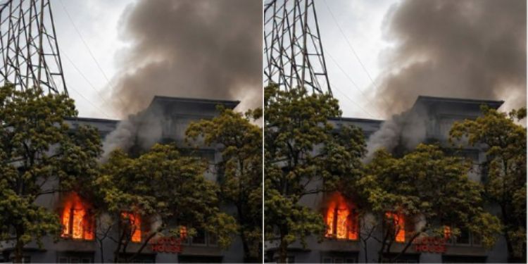 Nairobi Cbd, Lotus House Engulfed In Fire As Emergency Teams Respond