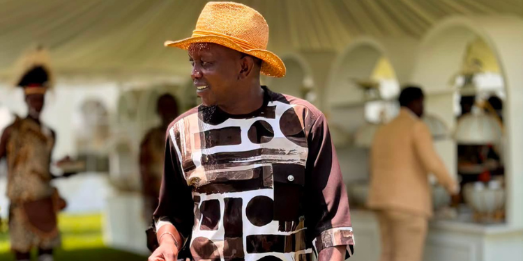 Kapseret Mp Oscar Sudi Attends Charlene Ruto’s Koito Ceremony In Kilgoris Dressed In A Brown-And-White Shirt And A Cowboy Hat.