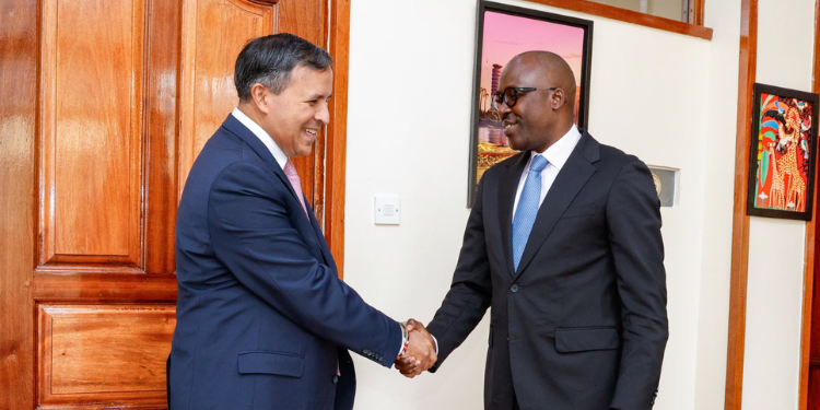 Foreign Affairs Principal Secretary Korir Sing’oei Shaking Hands With Professor Luis Franceschi On August 18, 2026 Photo/ Ministry Of Foreign Affairs