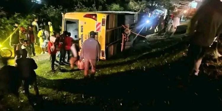 6 Injured After Queen Of Angels Comprehensive School Bus Overturns In Soimet, Bomet County