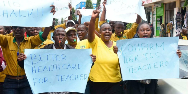 Kenya Teachers During A Strike Photo/410 Badge