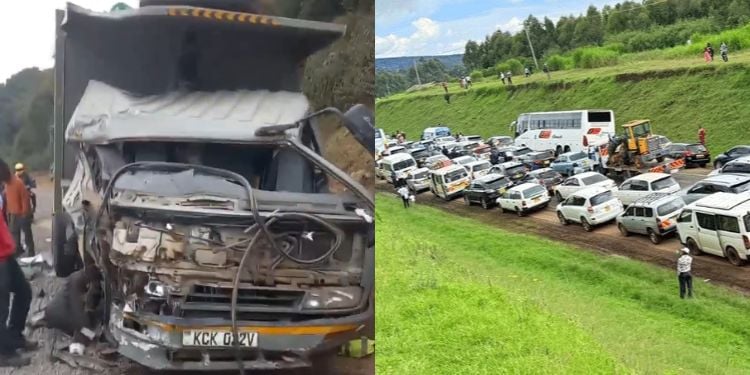 Motorists Warned Of Heavy Traffic After Two Trucks Collide, Block Road Along Mai Mahiu Escarpment