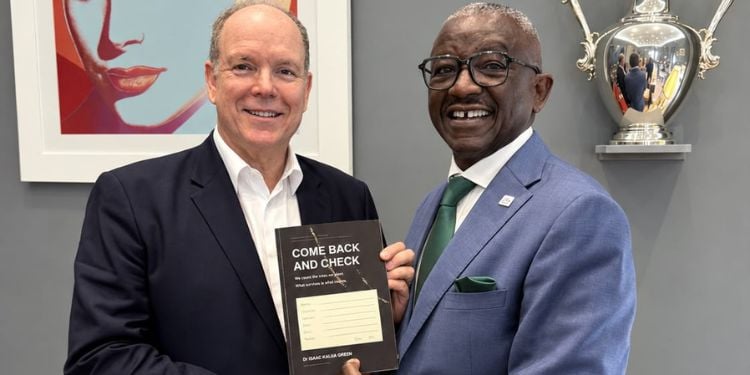 Kenyan Environmentalist Kalua Presents New Book To Prince Albert Ii Of Monaco Environmentalist Katua