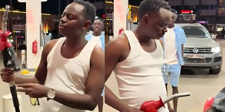 Shell Takes Action After Man Displays Risky Fuel-Spraying Stunt On His Car A Man Spraying Fuel On His Car At Shell Westview Service Station Photo/Switch
