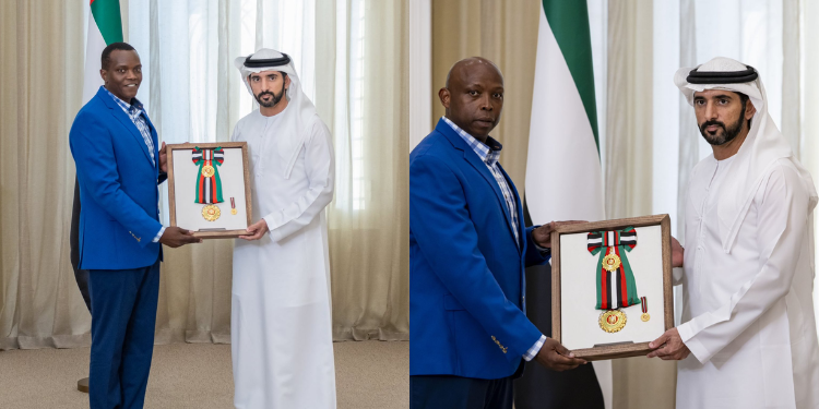 Kenyans Who Fought Plane Hijacker Mid-Air Receive Top Uae Honour David Kimotho And John Muchina Receiving The United Arab Emirates’ First Class Order Of Zayed Ii In Recognition Of Their Bravery On October 27 Photo/Mwangi Maina