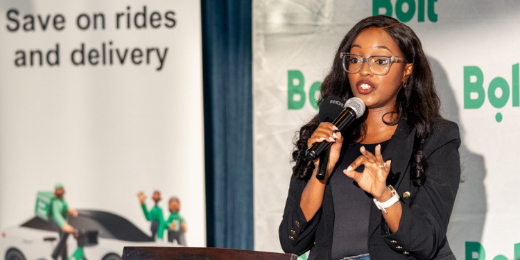 Ivy Maingi, General Manager, Bolt Food, Giving Her Remarks During The Launch Of Bolt Plus, A New Subscription Service Offering Customers Exclusive Savings And Priority Benefits Across Rides And Food Delivery, Held At Kofisi Kaskazi In Westlands. Photo-Bolt