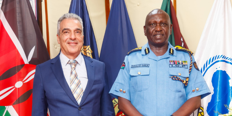 Us, Israeli And Italian Officials Hold Key Security Talks With Kenya Inspector General Of Police Douglas Kanja (Left) Meets Israel’s Ambassador To Kenya, Gideon Behar, At His Office At Jogoo House ‘A’ In Nairobi On October 22, 2026.