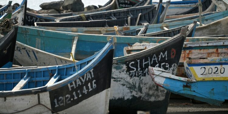African Migrants Try To Reach Spain'S Canary Islands Aboard Open Canoes Known As Pirogues. Pictured: A 'Boat Graveyard' At Arinaga On Gran Canaria Island | Afp