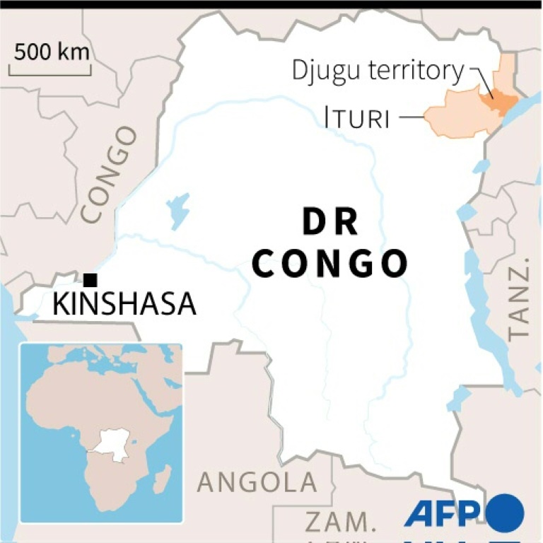 Map Of Dr Congo Locating Ituri Province And Djugu Territory | Afp