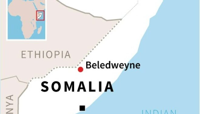 Map Of Somalia Locating Beledweyne | Afp