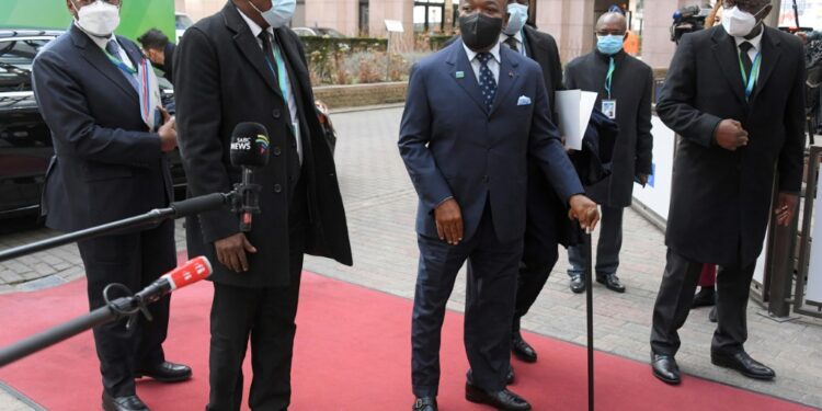 Gabon Court Dismisses Bid For Medical Probe Into Bongo'S Health Bongo, Pictured Center With A Stick, At Last Week'S Europe-Africa Summit In Brussels | Afp