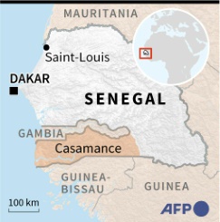 Map Of Senegal Locating Region Of Casamance | Afp
