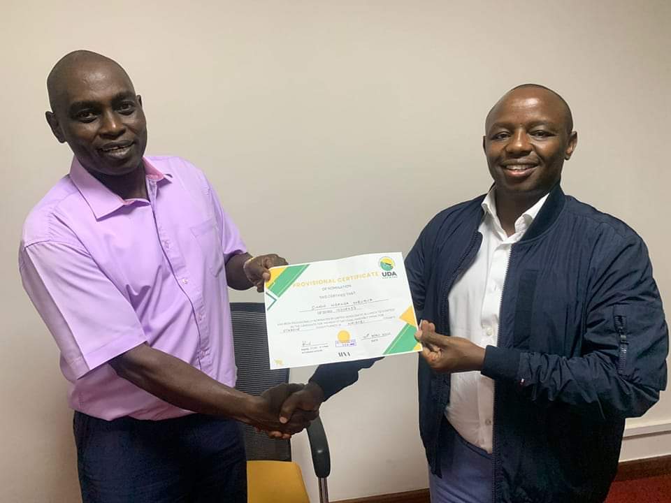 Simon Mbugua Has Been Issued United Democratic Alliance (Uda) Provisional Ticket For The Starehe Constituency