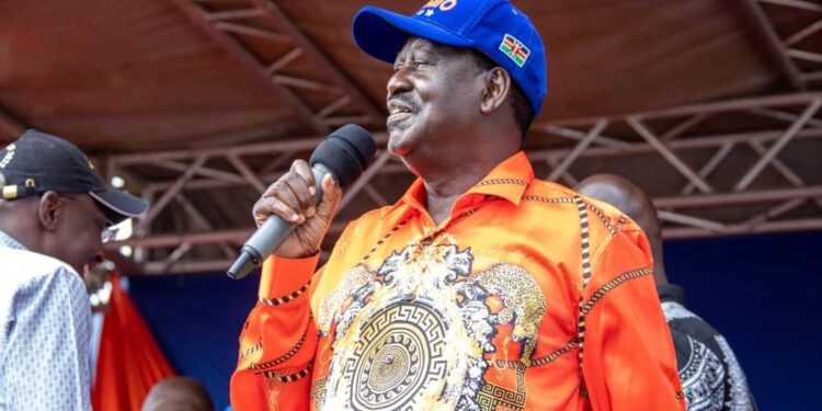 Azimio La Umoja One Kenya Coalition Flagbearer Raila Odinga.