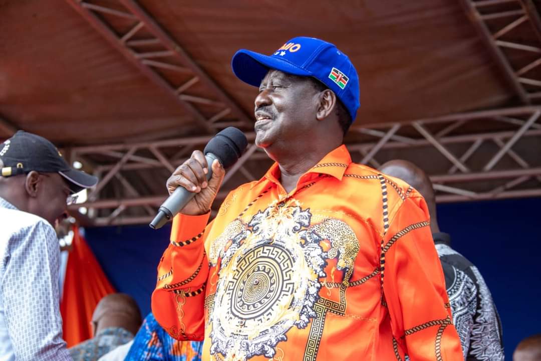 Azimio La Umoja One Kenya Coalition Flagbearer Raila Odinga.