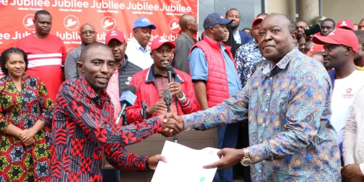 Jubilee Mp Accuses Party Of Awarding Certificates To 'Weak' Mca Candidates In Nakuru Nakuru Town West Mp Samuel Arama Receiving His Nomination Certificate From The Jubilee Party