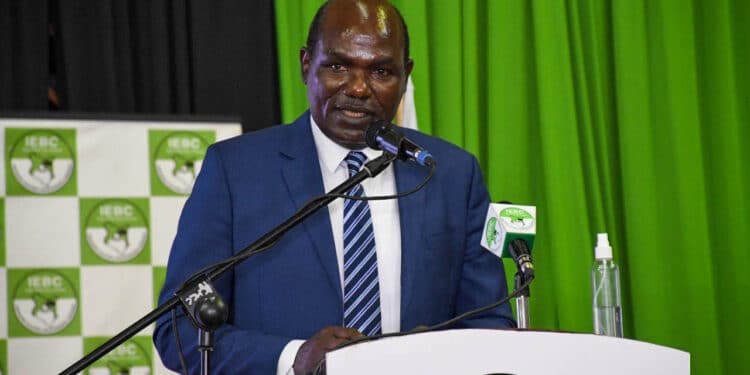 Iebc Chairman Wafula Chebukati .He Has Disputed Claims On Disappearance Of Kiems Kits.photo/Courtesy