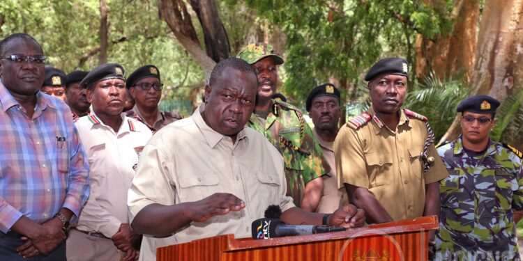 Interior Cs Fred Matiang'I. He Has Promised Eliminate The Nakuru Gangs.photo/Courtesy Moicng