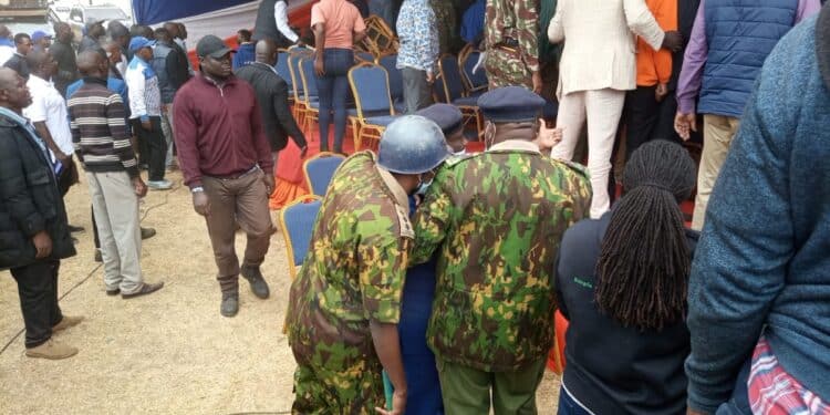 Chaos As Wavinya Supporters Eject Waita From Prayer Meeting Chaos Erupted After Rowdy Youth Tried To Eject Waita From The Event.photo/Courtesy