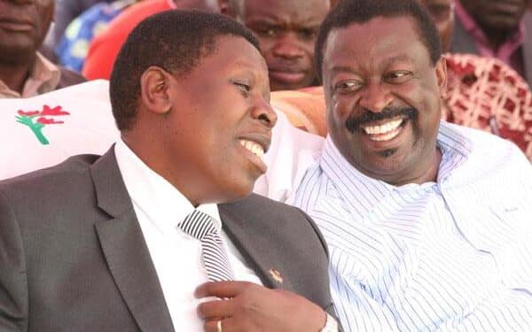 I Asked Uhuru To Employ Eugene Wamalwa: Mudavadi Defence Cabinet Secretary Eugene Wamalwa And Anc Party Boss Musalia Mudavadi.photo/Courtesy