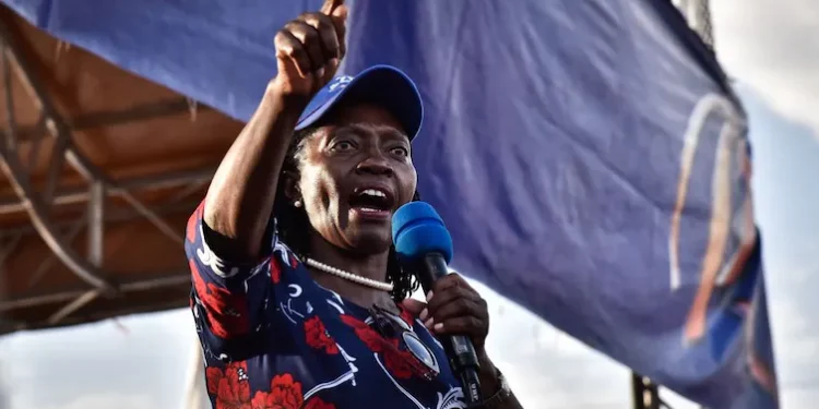 Martha Karua Is Taking Centre Stage In Kenya’s Elections: What It Means For Women In Politics Martha Karua Addresses A Rally. She Is Raila Odinga’s Running Mate In Kenya’s August 2022 Elections. Suleiman Mbatiah | Afp Via Getty Images