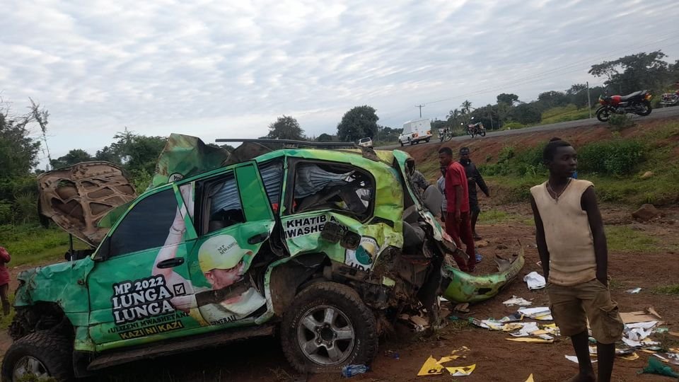 The Vehicle Suffered A Tyre Burst Before Crashing.photo/Courtesy