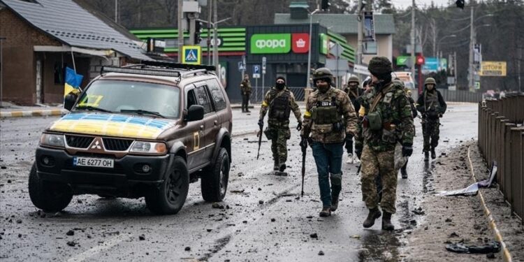 Impact Of Russia-Ukraine Crisis In Africa Ukrainian Soldiers Patrolling The Streets In Kyiv. Photo: Anadolu Agency