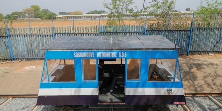 S.africa Teens Build Solar Train As Power Cuts Haunt Commuters South Africa