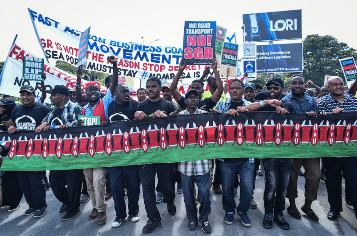 Truck Drivers, Clearing Agents, Business Owners And Activists Protest Over Job Losses In Mombasa, Kenya. Stringer | Afp Via Getty Images