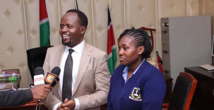 Governor Natembeya To Pay Fee For Dancing Nurse In Viral Video Trans Nzoia Governor George Natembeya With Elizabeth Robai - The Dancing Pediatric Nurse Captured In A Viral Video. Photo/Facebook