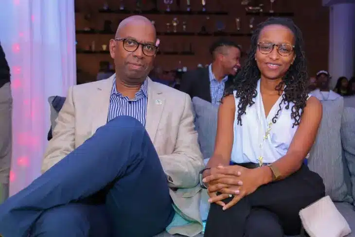 Wambui Kamiru With Her Late Husband Bob Collymore. Photo/Courtesy.