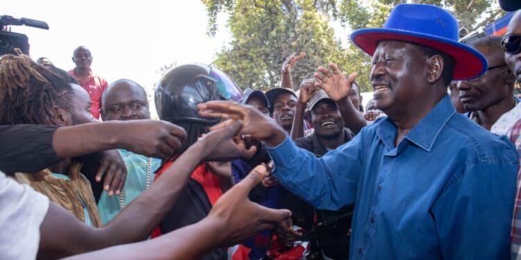 Raila To Ruto- Consult Kenyans Before Increasing Taxes Odm Leadeer Raila Odinga On A Meet The People Tour In Mathare Constituency.he Wants President Ruto Not To Burden Wananchi With Extra Taxes.photo/Courtesy