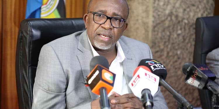 Agriculture Cs Mithika Linturi Addresses A News Conference At His Office On Friday.photo/Courtesy