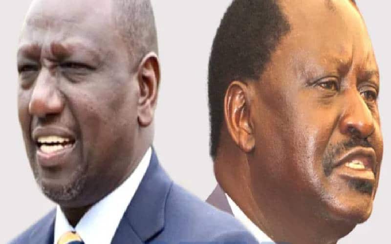 President William Ruto, And Raila Odinga. Photo/Courtesy