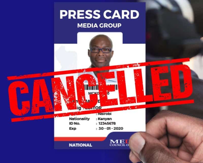 The Media Council Of Kenya (Mck) On Friday, January 27 Issued A Directive That Will See Fraudsters Impersonating As Journalists Contained.photo/Mck