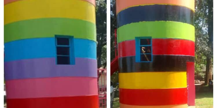 Rainbow Colored Play Tower