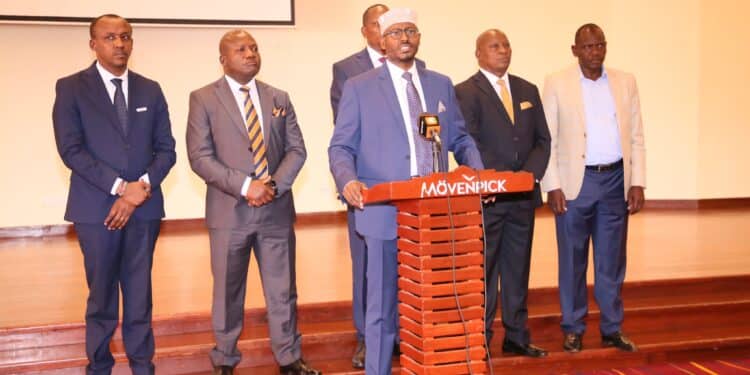 Governors Decry Low County Allocation In 2023/24 Budget A Section Of Governors During A Press Briefing In Nairobi On Wednesday.photo/Cog