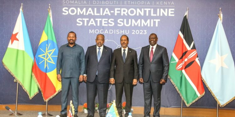 Horn Of Africa Heads Of State During The Somalia Frontline States Summit In Mogadishu.photo/Pcs
