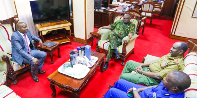 Kindiki Says Crime Rates Have Dropped Since Ruto Took Power Interior Cs Kithure Kindiki With Security Bosses At His Harambee House Office.photo/Courtesy