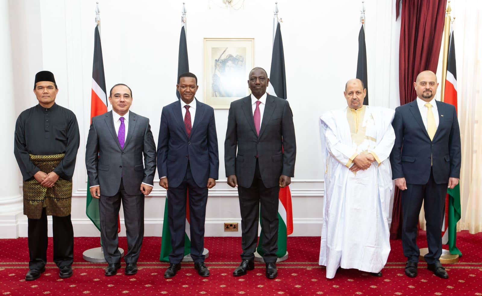 President William Ruto With The New Ambassadors At State House, Nairobi. Photo/Courtesy