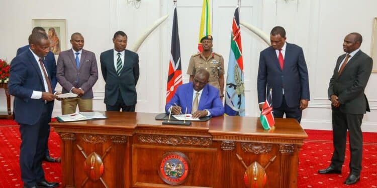 President William Ruto When He Assented To The Supplementary Appropriation Bill (National Assembly Bill No. 4 Of 2023) .Photo/Pcs