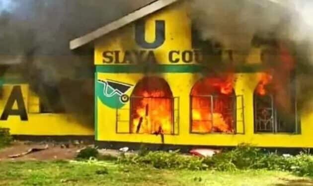Uda Offices In Siaya County Were Set Ablaze By Azimio Supporters.photo/Courtesy